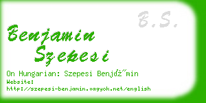 benjamin szepesi business card